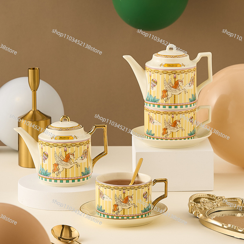 Coffee Tea Box - Ceramic Tea Set Carousel Gift Box