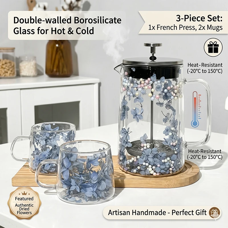 French Press Coffee & Tea - Double Wall Insulated French Press Coffee