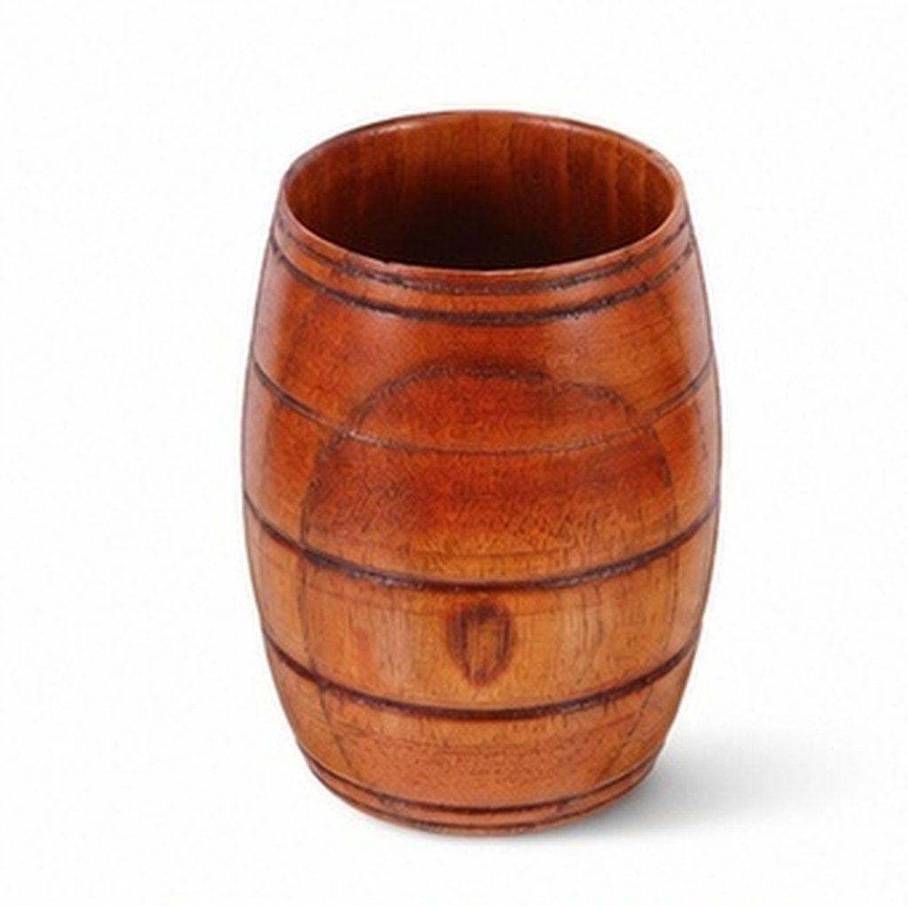 Coffee Tea Home - Wooden Barrel Beer Mug Natural Wood