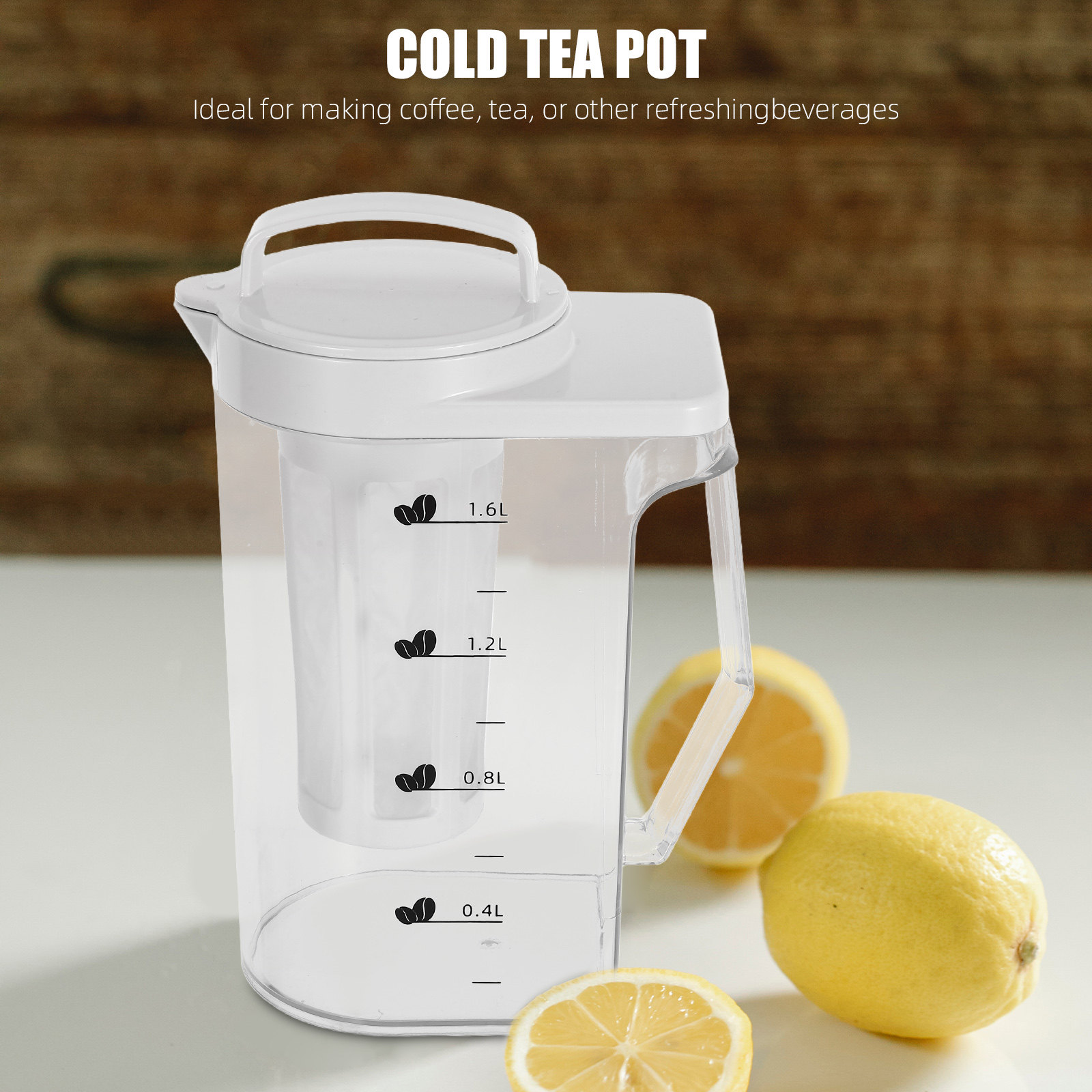 Coffee Tea Home - 1.6L Plastic Cold Brew Coffee Pitcher