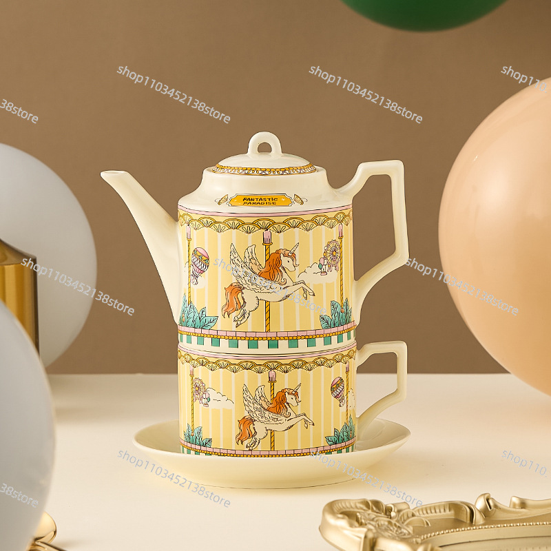 Ceramic Tea Set Carousel Gift  - Coffee Tea Box review and price