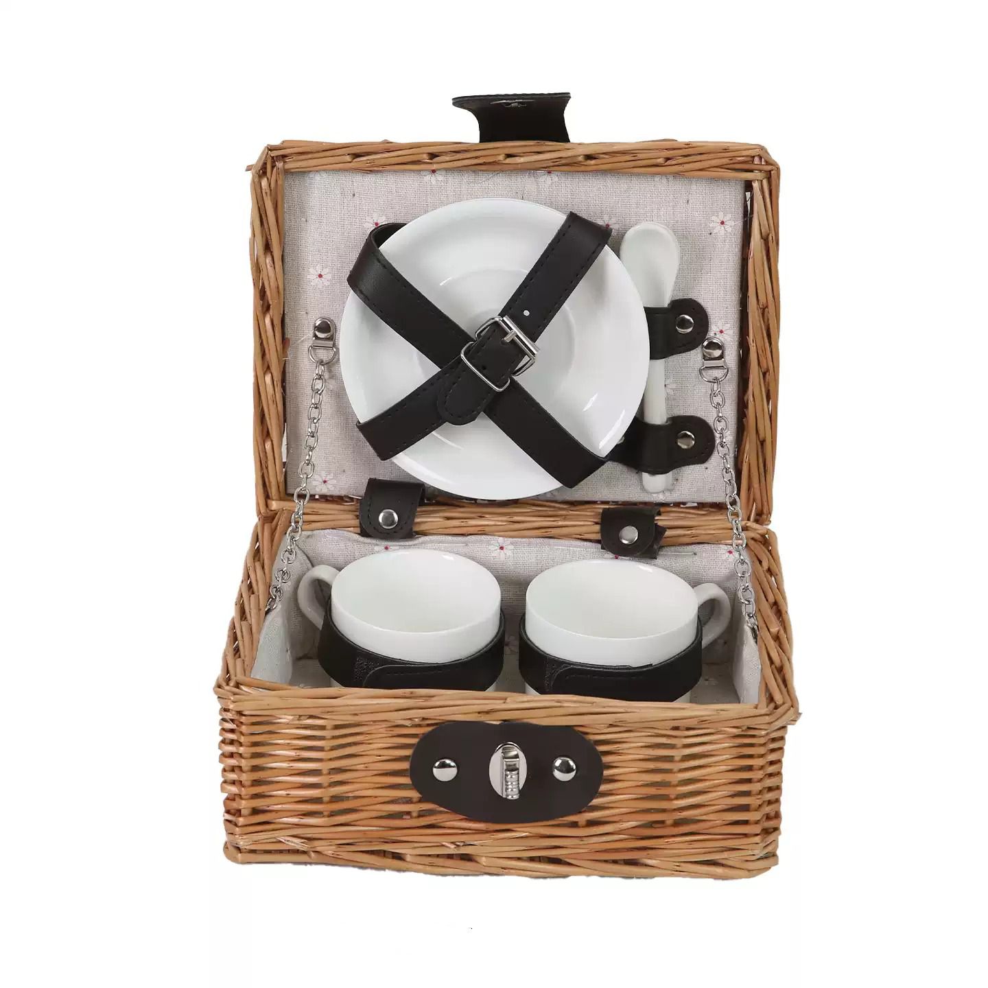 2 Person Willow Picnic Basket  - Coffee Tea Set review and price