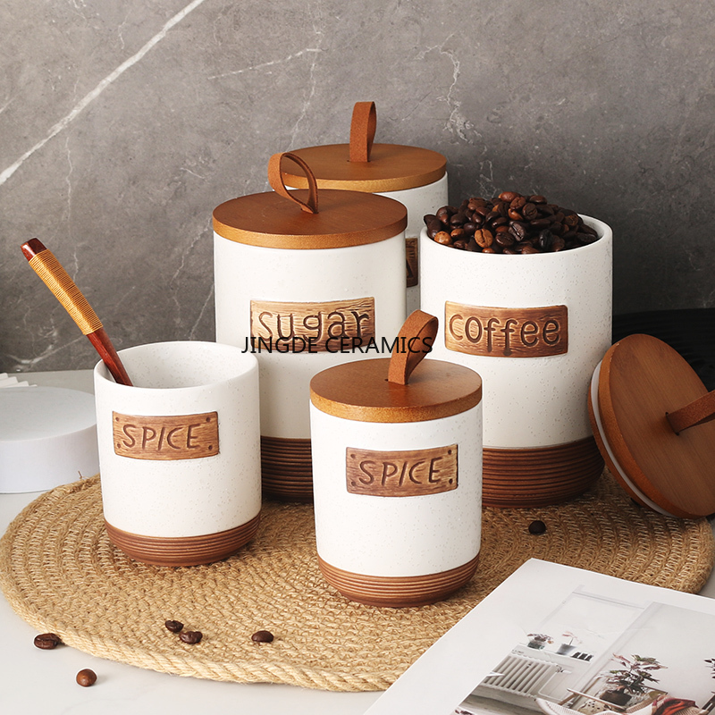 1pc Ceramic sealed jar Coffee  - Coffee Tea And Sugar Canister Set review and price