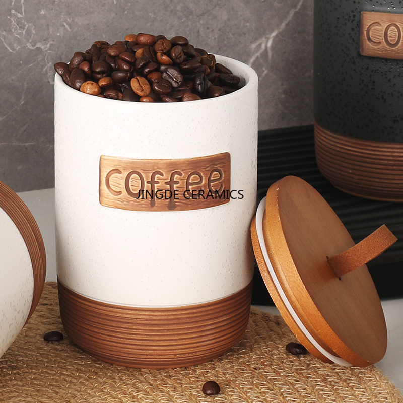1pc Ceramic sealed jar Coffee  - Coffee Tea And Sugar Canister Set review and price