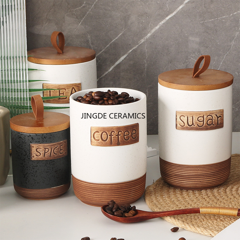 1pc Ceramic sealed jar Coffee  - Coffee Tea And Sugar Canister Set review and price