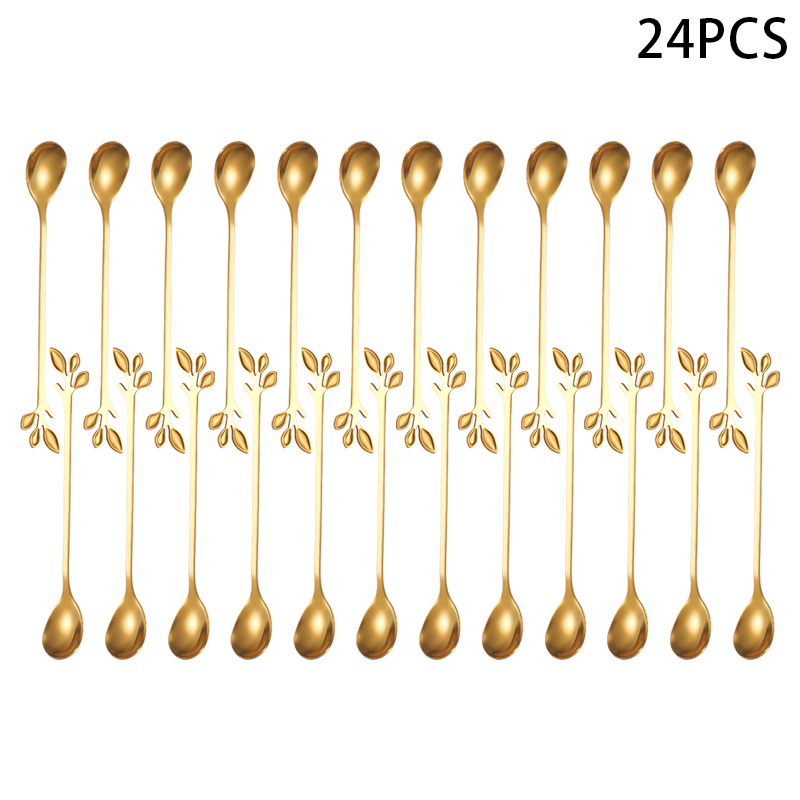 6/12/24pcs Leaf Tea Spoon Tea  - Coffee Tea And Sugar Canister Set review and price