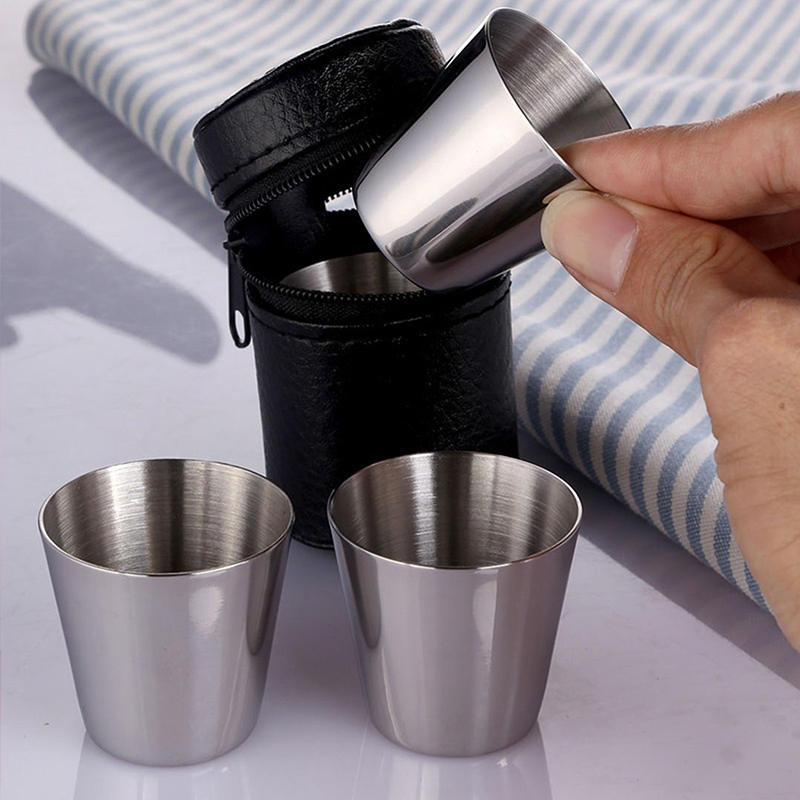 4/6Pcs Stainless Steel Cups Mi - Coffee Tea And Sugar Canister Set review and price