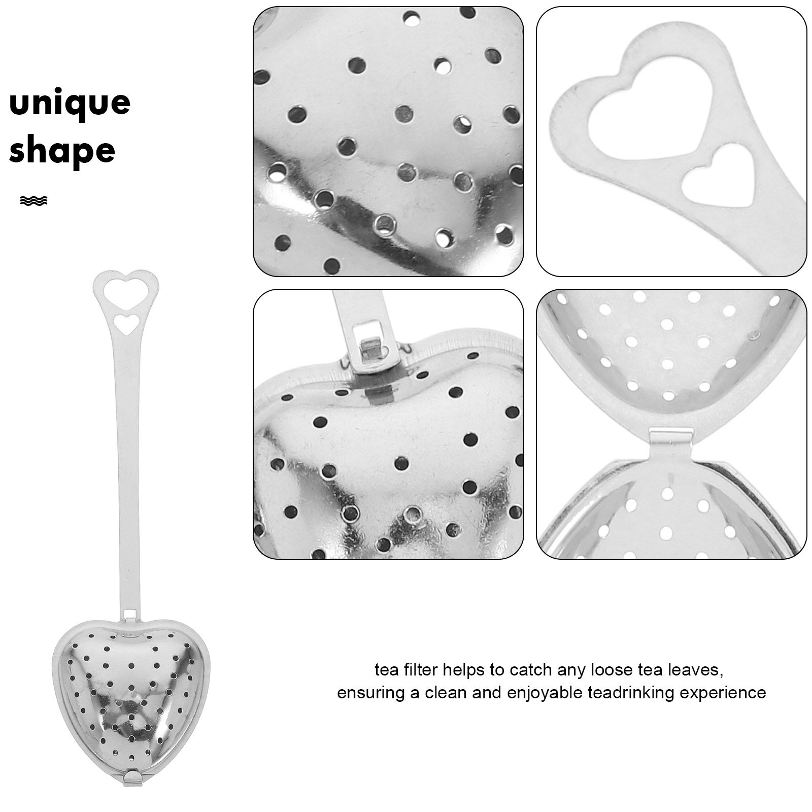 6Pcs Stainless Steel Heart Tea - Coffee Leaves Tea review and price