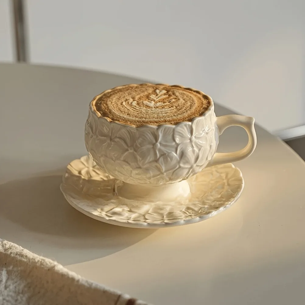 French Cream Relief Coffee Cup - Coffee Tea Set review and price