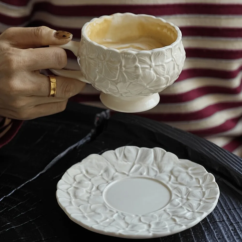 French Cream Relief Coffee Cup - Coffee Tea Set review and price