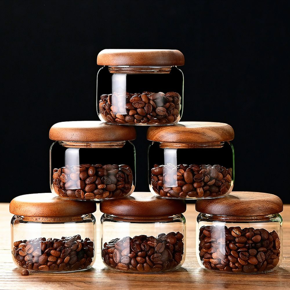 Decorative Glass Jar Acacia Wo - Coffee Tea Jar Set review and price