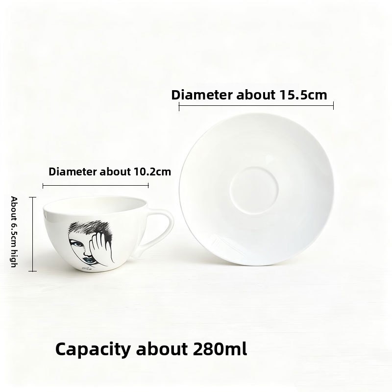 Ceramic Cup Hand Drawn Charact - Coffee Tea Images review and price