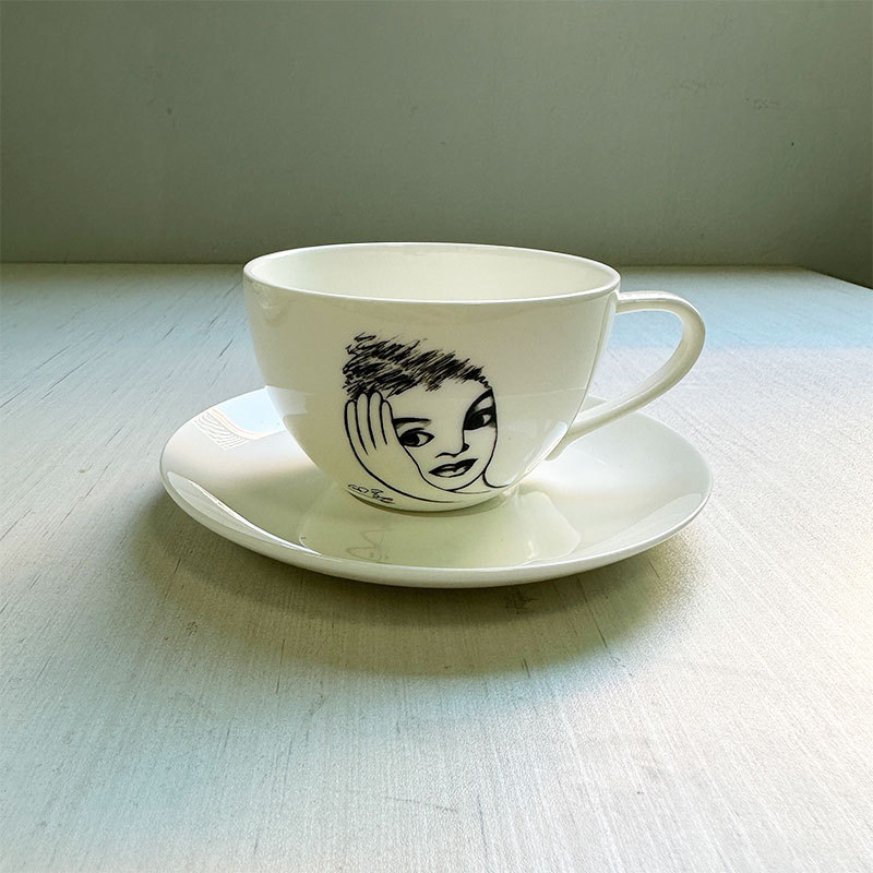 Ceramic Cup Hand Drawn Charact - Coffee Tea Images review and price