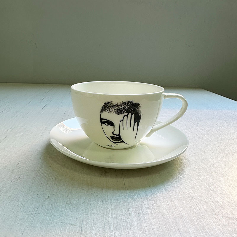 Ceramic Cup Hand Drawn Charact - Coffee Tea Images review and price