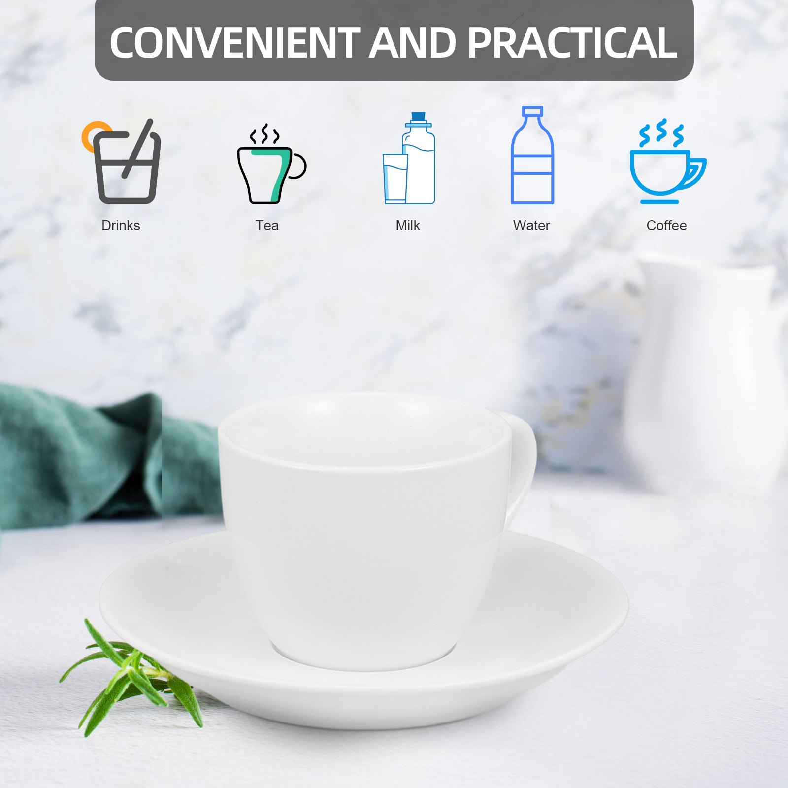 1Set Coffee Cup Saucer Simple  - Coffee Tea Home review and price