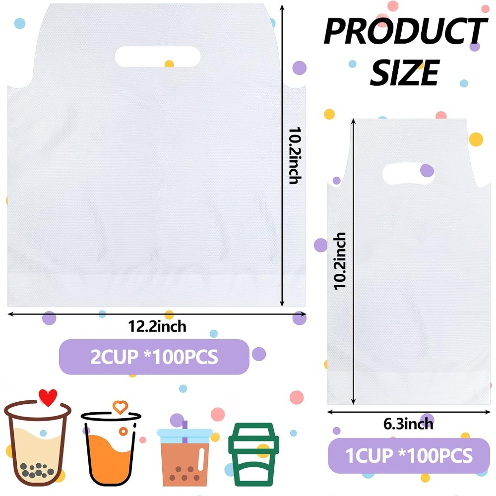 200 Clear Plastic Cup Carrier  - Coffee Tea Images review and price