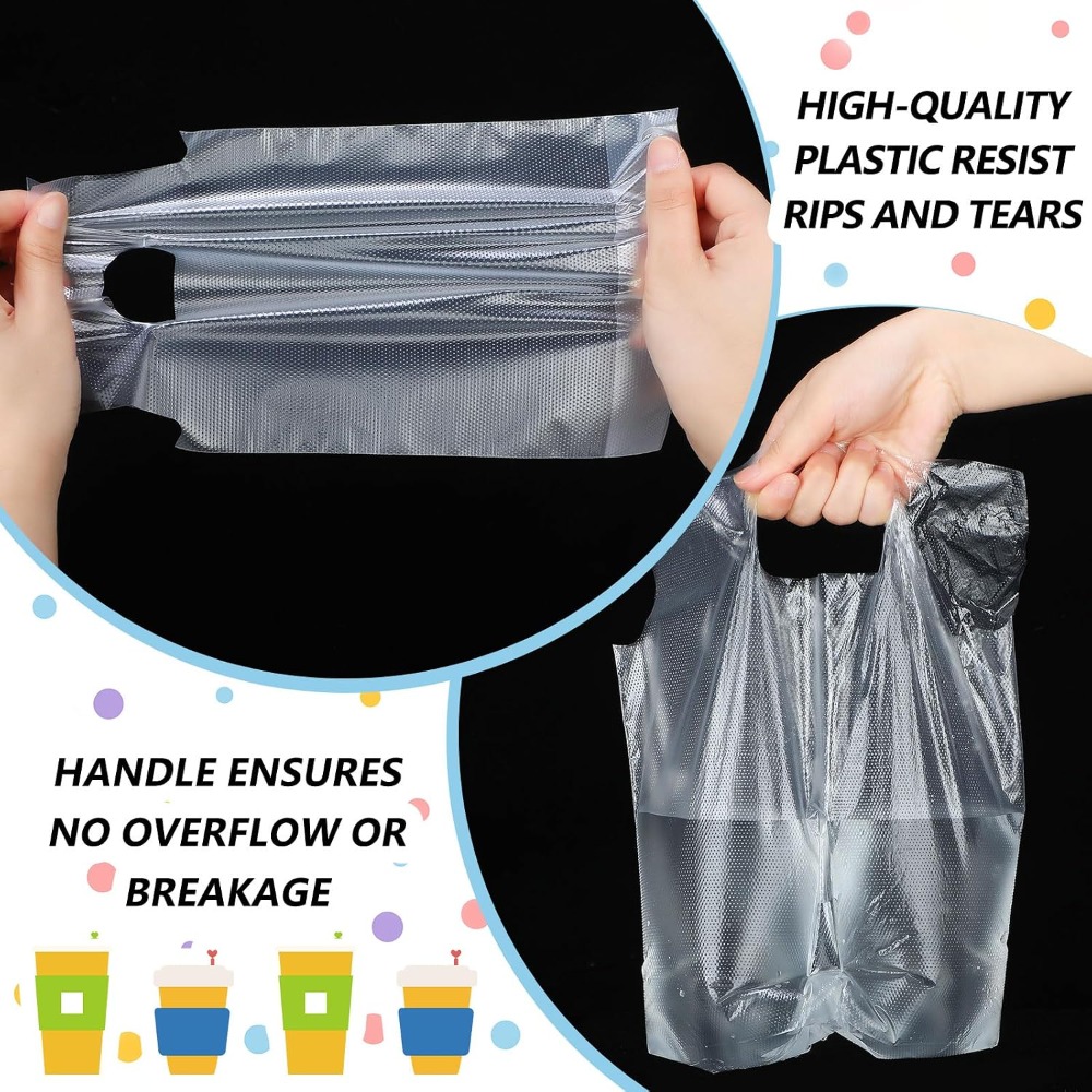 200 Clear Plastic Cup Carrier  - Coffee Tea Images review and price