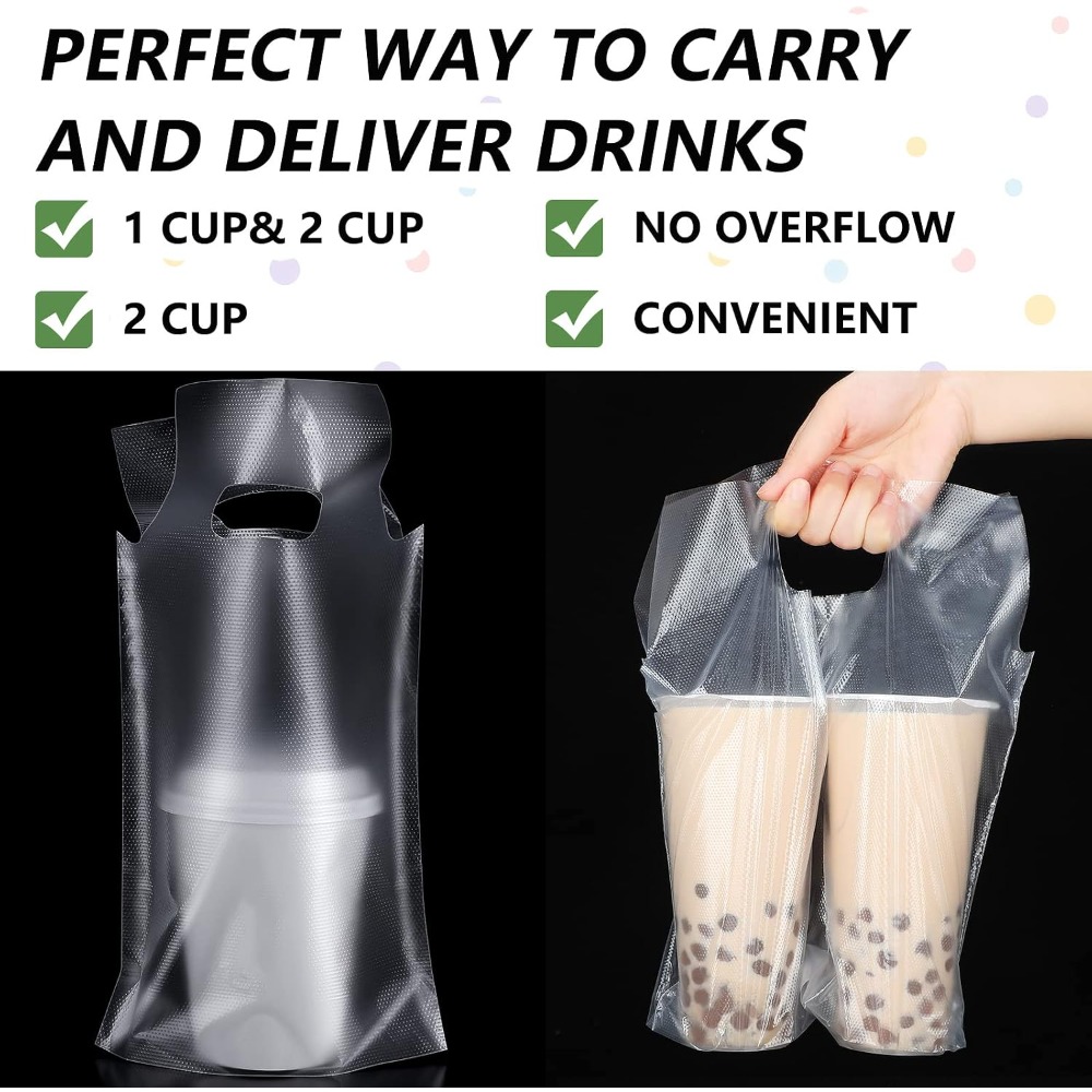 200 Clear Plastic Cup Carrier  - Coffee Tea Images review and price