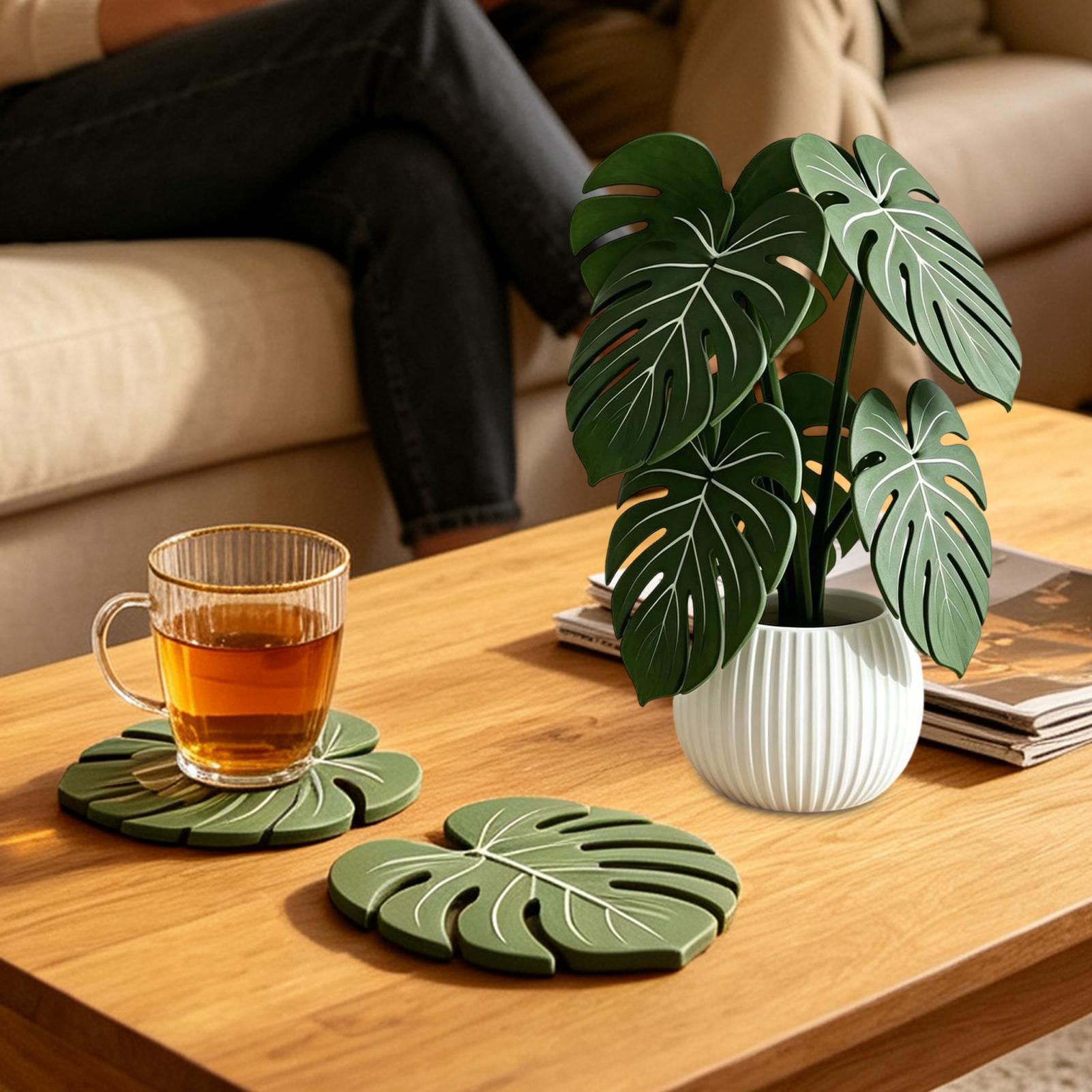 Artificial Leaf Coaster Fake G - Coffee Leaves Tea review and price