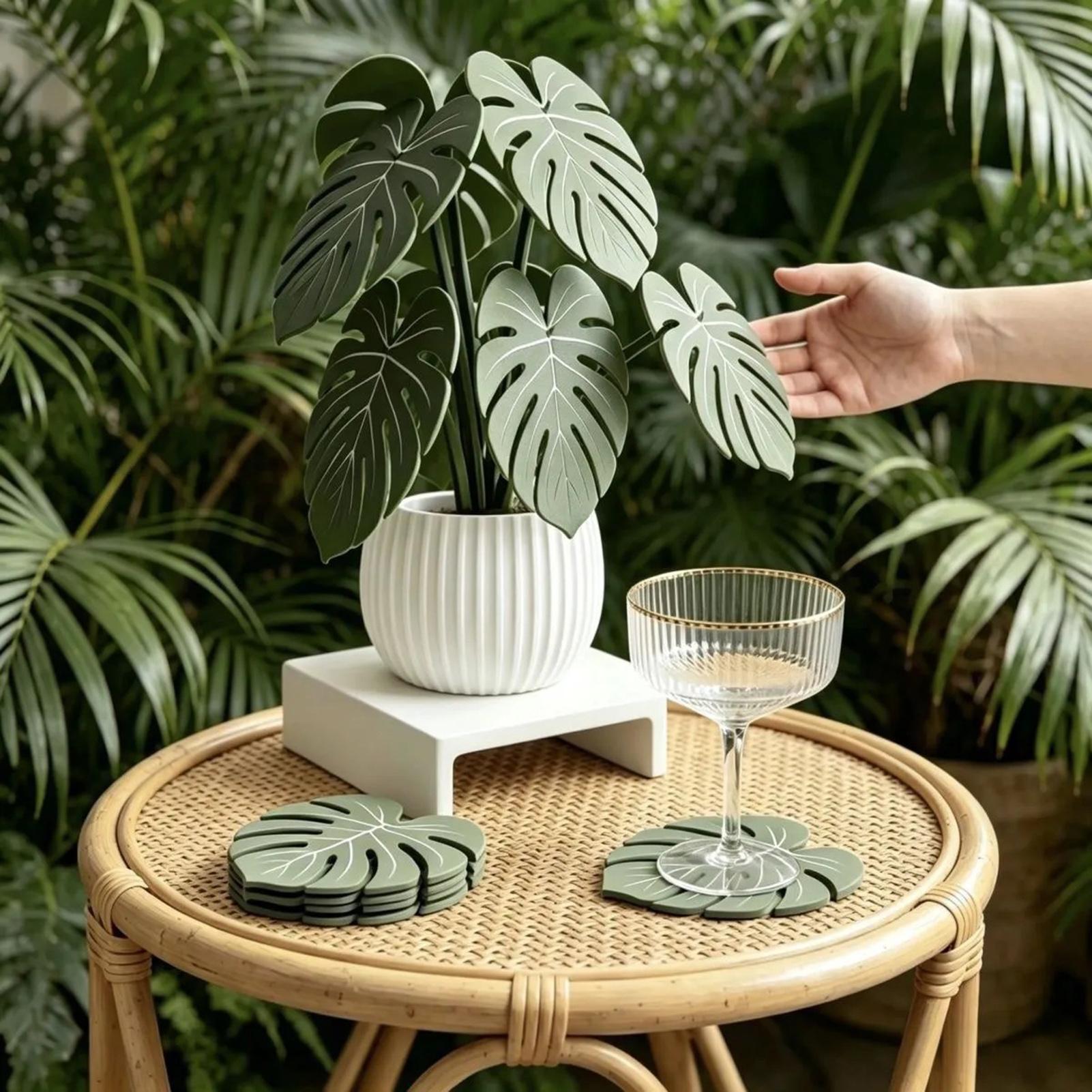 Artificial Leaf Coaster Fake G - Coffee Leaves Tea review and price