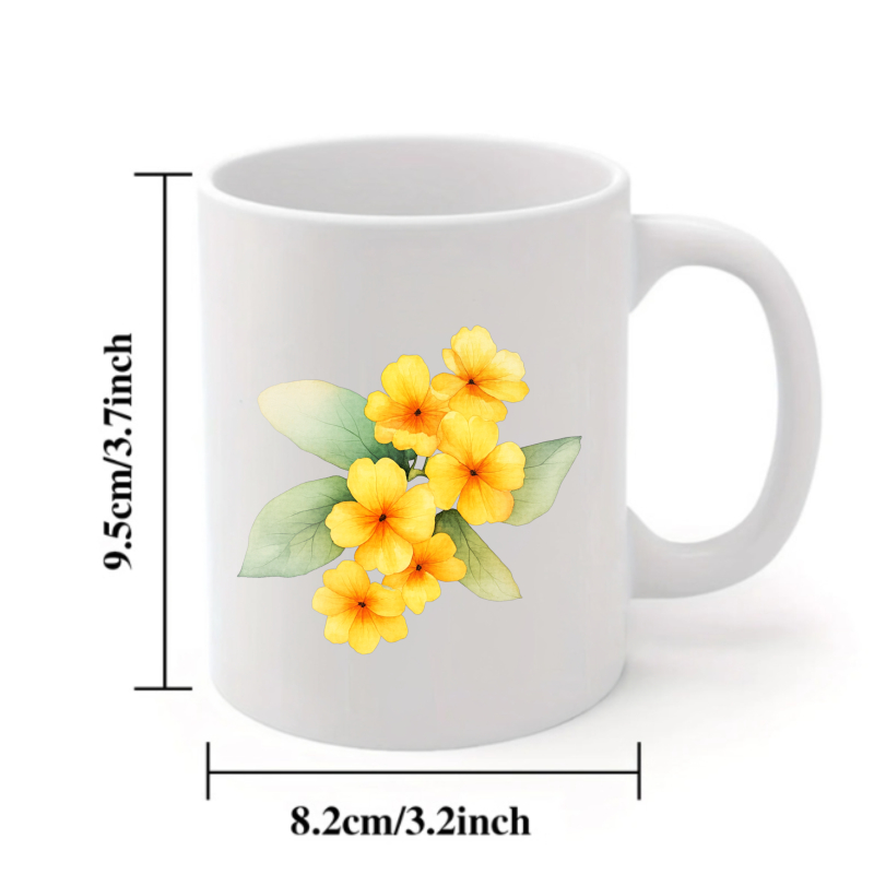 Ceramic mug with white and yel - Coffee Tea Break review and price