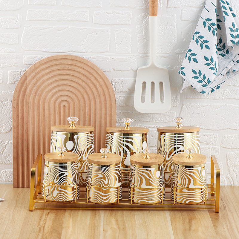 Set of 7 Color Glazed Ceramic  - Coffee Tea And Sugar Canister Set review and price