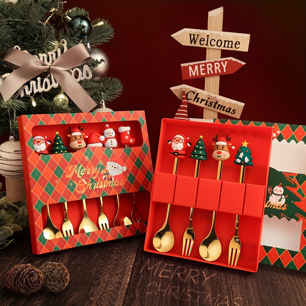 1Set Creative Christmas Fork A - Coffee Tea And Sugar Canister Set review and price